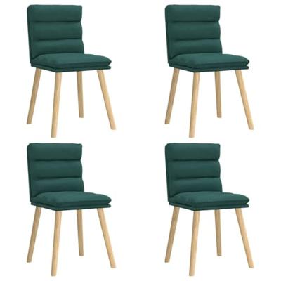 Eetkamerstoelen 4 st stof donkergroen
