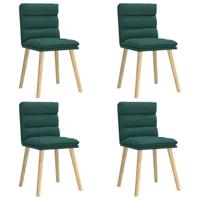 Eetkamerstoelen 4 st stof donkergroen - thumbnail