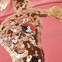 Kindertrui met giraf van pailletten 92 oudroze - thumbnail