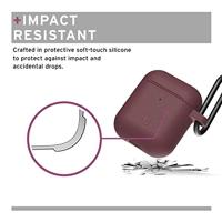U by UAG [U] DOT Soft Touch Siliconen Hoes Apple Airpods 2 (2019) / Apple Airpods 1 (2016) [Wireless Charging Compatible (LED zichtbaar), Lightning-aansluiting afdekking, karabijnhaak ] aubergine - thumbnail