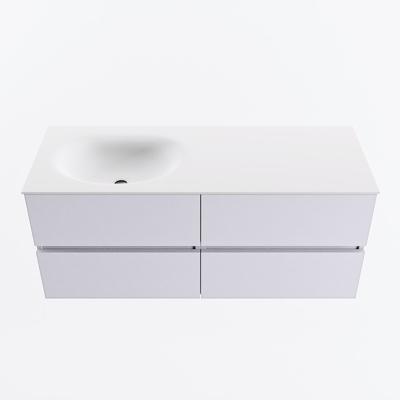 MONDIAZ VICA 120cm badmeubel onderkast Cale 4 lades. Wastafel MOON links zonder kraangat, kleur Talc.