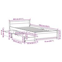 Bedframe zonder matras massief grenenhout 75x190 cm - thumbnail