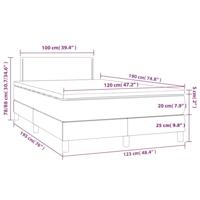 Boxspring met matras stof lichtgrijs 120x190 cm - thumbnail
