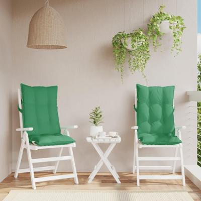 VidaXL Stoelkussens 2 st hoge rug oxford stof groen