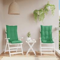 VidaXL Stoelkussens 2 st hoge rug oxford stof groen - thumbnail