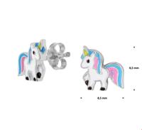 TFT Oorknoppen Eenhoorn Zilver Gerhodineerd Glanzend 8.5 mm x 8.5 mm - thumbnail