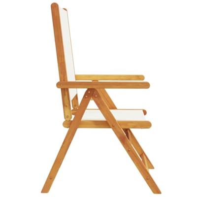 Tuinstoelen 2 st inklapbaar acaciahout en stof crmewit