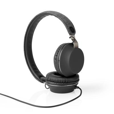 Nedis FSHP100AT Bedrade Koptelefoon Met Geweven Stof Bekleed On-ear Audiokabel 1,2 M Antraciet / Zwart