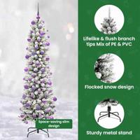 Kunstkerstboom met 300 LED Wit 210 cm PVC en Metaal en Plastic - thumbnail