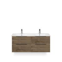 Seville Badmeubelset 120 cm - 4 laden Tabacco Edge greep - Wastafel Enjoy Dubbel - thumbnail