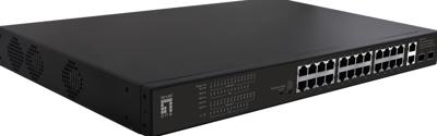 LevelOne FGP-2831 Netwerkschakelaar Unmanaged Fast Ethernet (10/100) Power Over Ethernet (PoE) 1U/28x FE FGP-2831 2xGE 2xGSFP 390W 802.3xPoE/ zwart