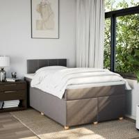 Boxspring met matras stof taupe 120x190 cm - thumbnail
