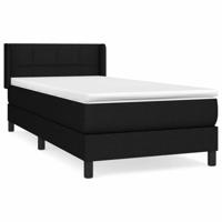 Boxspring met matras stof zwart 90x190 cm - thumbnail