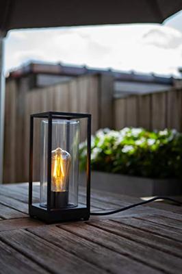 Lamp staal glas buitenlamp &apos;Flair&apos; voordeur lamp design 26 cm