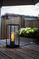 Lamp staal glas buitenlamp &apos;Flair&apos; voordeur lamp design 26 cm - thumbnail