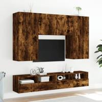 Tv-wandmeubels 2 st 80x30x30 cm bewerkt hout gerookt eikenkleur - thumbnail