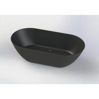 Vrijstaand Ligbad Arcqua Cusco Cast Marble 175x85x55 cm Mat Zwart - thumbnail