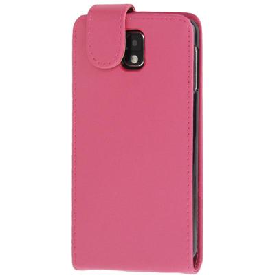 Vertical Flip lederen hoesje met opbergruimte voor pinpassen opberg vakje voor Samsung Galaxy Note III / N9000 (hard roze)