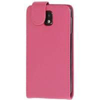 Vertical Flip lederen hoesje met opbergruimte voor pinpassen opberg vakje voor Samsung Galaxy Note III / N9000 (hard roze) - thumbnail