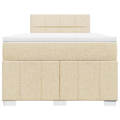 Boxspring met matras stof crèmekleurig 120x200 cm