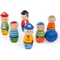 Bigjigs houten bowlingset piraten, 7dlg. - thumbnail