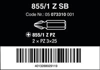 Wera 855/1 Z Bits Pozidriv, 2 x PZ 3 x 25 mm - 1 stuk(s) - 05073310001 - thumbnail