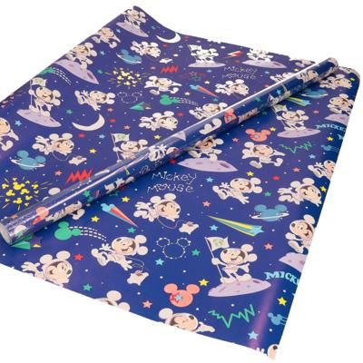 1x Inpakpapier/cadeaupapier Disney Mickey Mouse donkerblauw 200 x 70 cm op rol - 1x Inpakpapier/cadeaupapier Disney Mickey Mouse donkerblauw 200 x 70 cm op rol -