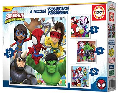 4 progressieve puzzels Spidey & His Amazing Friends - EDUCA meerkleurig