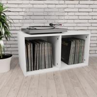 VidaXL Opbergbox voor lp's 71x34x36 cm bewerkt hout wit - thumbnail