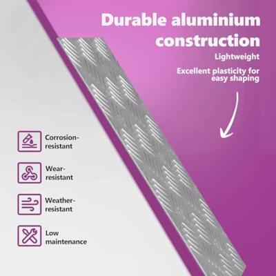 VidaXL Trap tread rechthoekig 4 pcs zilver 40 x 20 cm aluminium