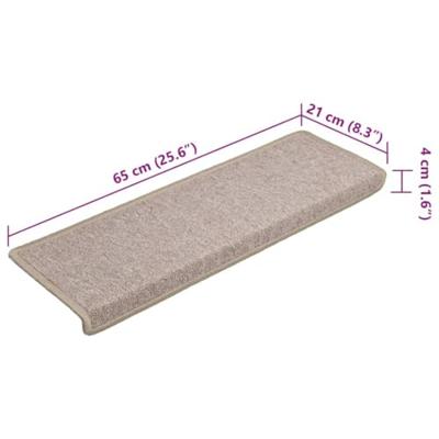 VidaXL Trapmatten 15 st 65x21x4 cm taupe rechthoekige rand VidaXL Trapmatten 15 st 65x21x4 cm taupe rechthoekige rand