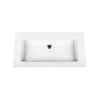 Wastafel BWS Veroni 45.5x77 cm 1 Kraangat Solid Surface Wit - thumbnail