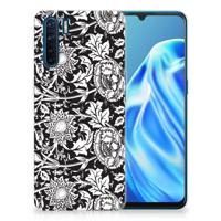 OPPO A91 | TPU Case | Black Flowers - thumbnail