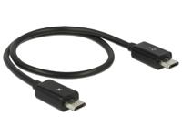Delock 83570 USB-kabel USB 2.0 USB-micro-B stekker, USB-micro-B stekker 0.30 m Zwart Met OTG-functie - thumbnail