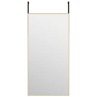 VidaXL Deurspiegel 40x80 cm glas en aluminium goudkleurig - thumbnail