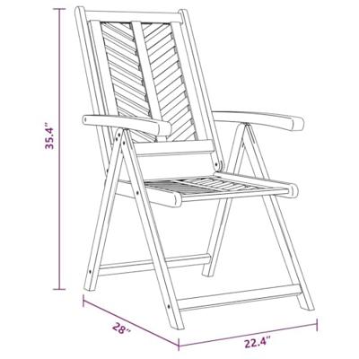 Tuinstoel 4 pcs Bruin 57 x 72 x 109 cm Massief Acaciahout