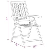 Tuinstoel 4 pcs Bruin 57 x 72 x 109 cm Massief Acaciahout - thumbnail