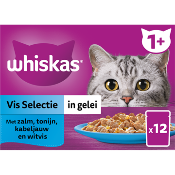 Vis Selectie in gelei maaltijdzakjes multipack 12x85g dierensnack II Whiskas - Whiskas