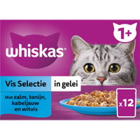 Vis Selectie in gelei maaltijdzakjes multipack 12x85g dierensnack II Whiskas - Whiskas - thumbnail