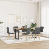 Eetkamerstoelen 6 st stof donkergrijs - thumbnail