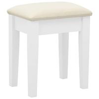 Kaptafel met kruk 65x36x128 cm paulowniahout MDF wit - thumbnail