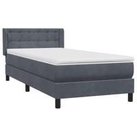 Boxspring met matras fluweel donkergrijs 90x210 cm - thumbnail