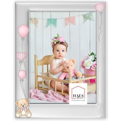 Haes Deco Verzilverde Baby Fotolijst Rose Elena voor een foto van 10x15 cm - B17346PHS