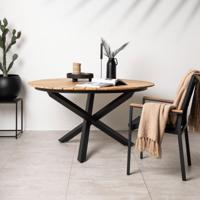 Nohr Ronde Tuintafel 'Constantina' Teakhout, 140cm, kleur Zwart - thumbnail