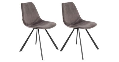 Dutchbone Franky stoel velvet Grey Dutchbone Franky stoel velvet Grey