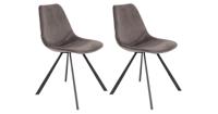 Dutchbone Eetkamerstoel 'Franky' Velvet, kleur Grijs - thumbnail