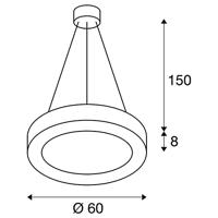SLV HanglampMedo LED 60cm wit - 133841 - thumbnail
