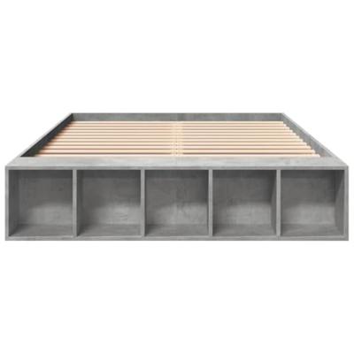 Bedframe bewerkt hout betongrijs 120x190 cm