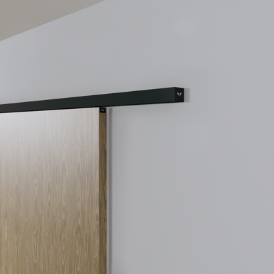 Xperta set 6m rail - Zwart - vloerplint - Dubbele deur - opbouw