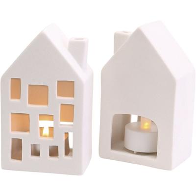 Huisjes voor theelichtjes, H: 12 cm, afm 5x7 cm, 12 stuk/ 1 doos - thumbnail